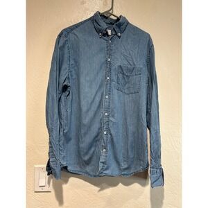 EVERLANE Blue Denim Button Down Shirt Long Sleeve Casual Workwear Women Medium